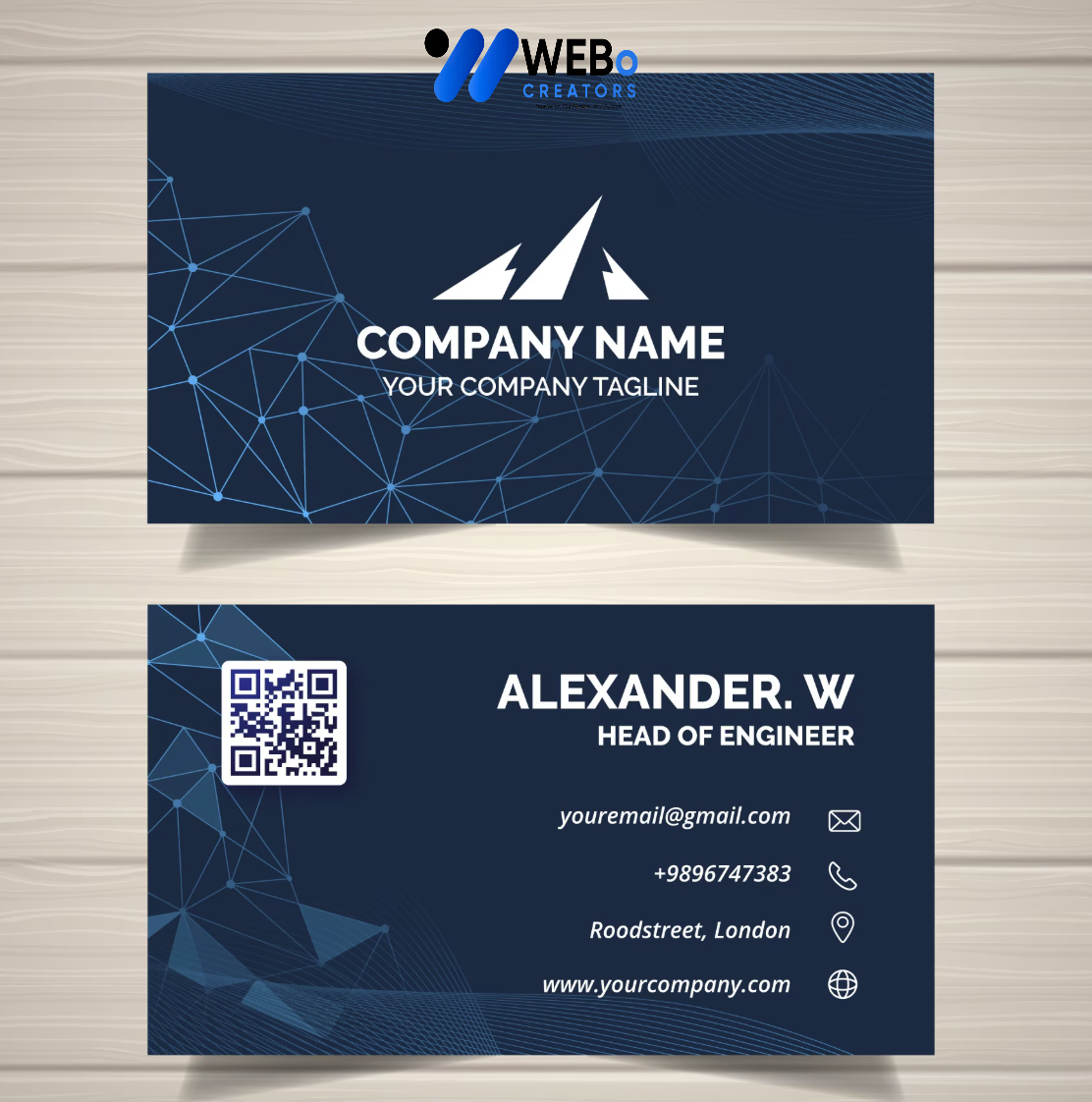 Elegant Professional Business card design with golden stripes Agency in Spain
